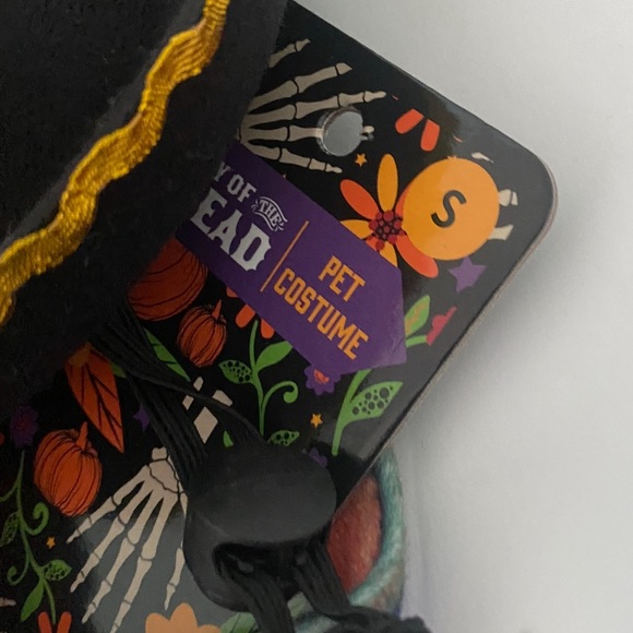 Mexican Poncho Dog Pet Costume Cinco de Mayo Day of the Dead Hat & Poncho NEW - Picture 9 of 12